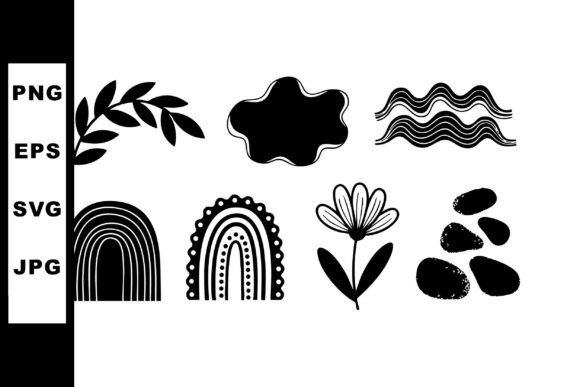 Abstract Black Decorative Nature and Flo: A Minimalist Design Toolkit