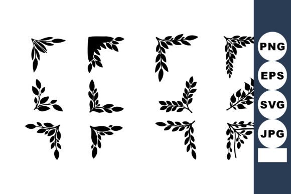 Black Floral Corner Elements: Elevate Your Designs