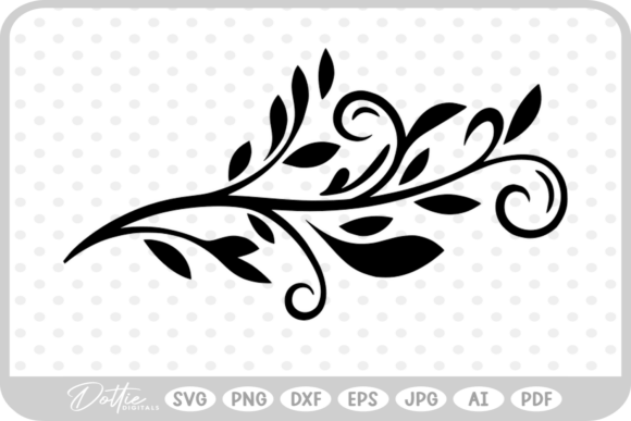 Botanical Decorative Swirl SVG PNG DXF: Creative Files