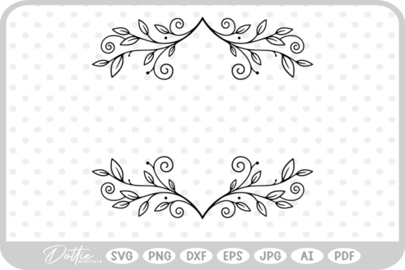 Botanical Decorative Swirls SVG PNG DXF for Modern Projects