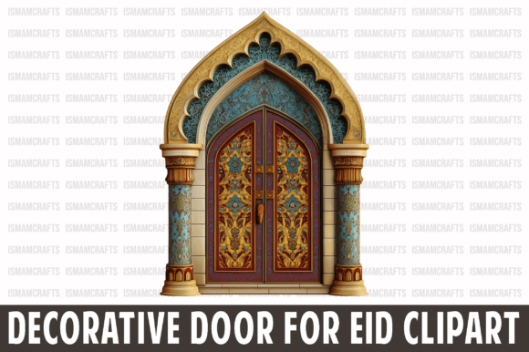 Decorative Door for Eid Clipart PNG: Your Design Toolkit
