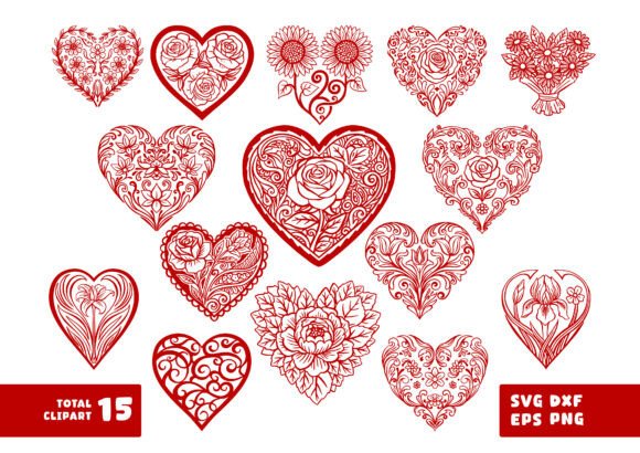 Decorative Love Heart Floral SVG: A Detailed Ornament
