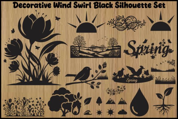 Decorative Wind Swirl & Nature Elements: A Design Toolkit