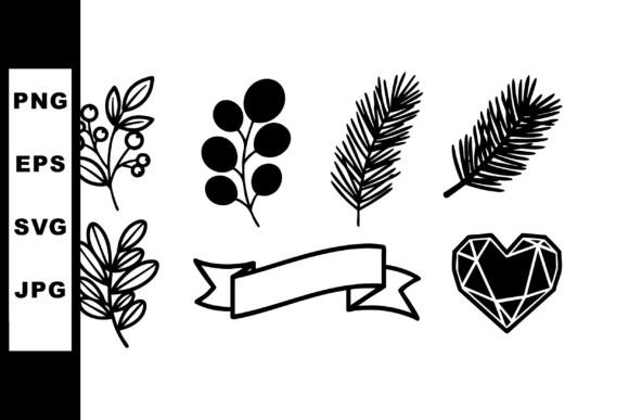 Elevate Your Projects with a Black Botanical Vector Set