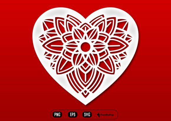 Elevate Your Projects with a Decorative Floral Mandala Heart SVG