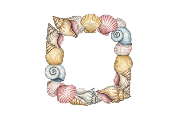 Marine Shells Decorative Frame Design: Coastal Elegance