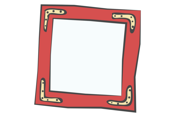 Red Photo Frame Doodle: A Playful Decorative Album Font