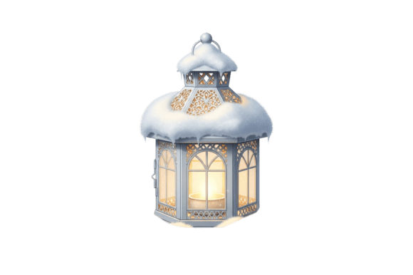 Snow Covered Decorative Lantern: A Festive PNG Bundle