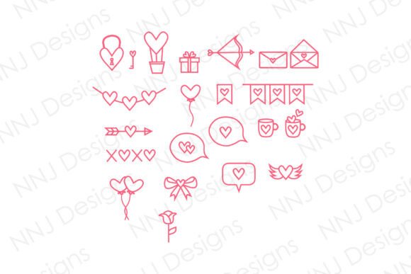 Valentine Outline Decorative Set SVG: A Designer's Romantic Toolkit